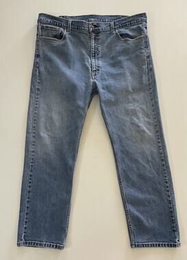 Men's Levi's 505 42x29 (Fit: 41x28) Denim Blue Jeans Med Wash Straight Stretch
